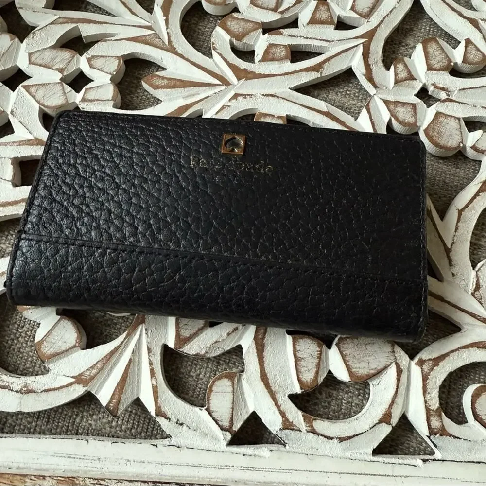 Kate Spade Black Leather Wallet Card Holder